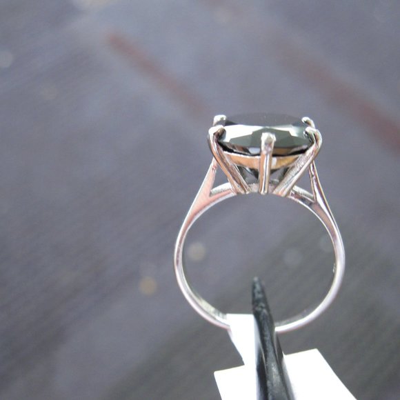 5.0ct 100% Natural Black Diamond Ring, All Sizes Free Diamond Tester,Certificate - Picture 13 of 15